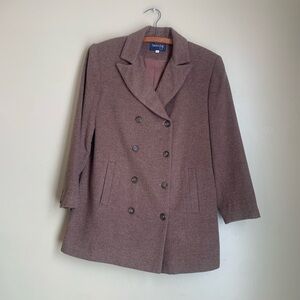 Country Shop Wool Coat Pea Coat Length Women’s Size 8 Brown Vtg Cottage Classic